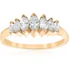 Pompeii3 14k Yellow Gold 3/4ct Marquise Diamond Wedding Anniversary Ring Womens Band In Multi