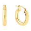 Pompeii3 14k Yellow Gold 3.5mm Small Designer Hoops Women's Earrings 3/4" Tall 1.25grams In Gold