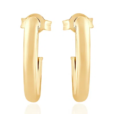 Pompeii3 14k Yellow Gold 3mm Small Women's Hoop Earrings .5" Tall 1 Grams In Multi