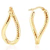 Pompeii3 14k Yellow Gold 3mm Twirl Designer Hoops Women's Earrings 1" Tall 1.15grams In Gold