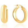 Pompeii3 14k Yellow Gold 5.5mm Small Designer Hoops Women's Earrings 3/4" Tall 2.30grams In Gold