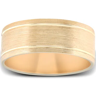Pompeii3 14k Yellow Gold 8mm Comfort Fit Brushed Mens Wedding Band Size Selectable In Multi