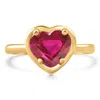Pompeii3 14k Yellow Gold 9mm Ruby Heart Ring In Gold