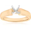 Pompeii3 14k Yellow Gold Cathedral Semi Mount Engagement Ring Setting In Gold