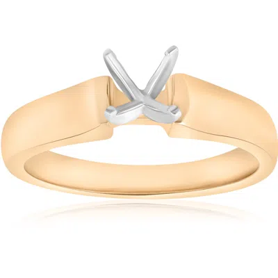 Pompeii3 14k Yellow Gold Cathedral Semi Mount Engagement Ring Setting In Multi