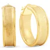 Pompeii3 14k Yellow Gold Classic Brushed And Polished 14mm Womens Hoops Earrings In Multi