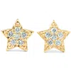 Pompeii3 14k Yellow Gold Diamond Pave Petite Star Studs Dainty High Polished 6.5mm In Multi