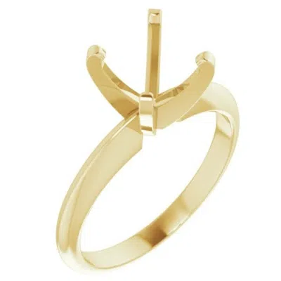 Pompeii3 14k Yellow Gold Four Prong Solitaire Ring Engagement Band Mounting