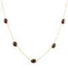 Pompeii3 14k Yellow Gold Garnet Station Necklace By The Yard Design 18" In Red