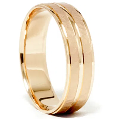 Pompeii3 14k Yellow Gold Hammered Comfort Fit Wedding Band Ring Size Selectable In Multi