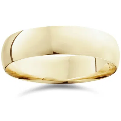 Pompeii3 14k Yellow Gold High Polished Mens Wedding Band Ring Plain Size Selectable
