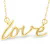Pompeii3 14k Yellow Gold Love Script Pendant Necklace With 18" 14k Yellow Gold Chain In Gold
