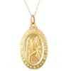 Pompeii3 14k Yellow Gold St. Christopher Medal Pendant 1" Tall 4 Grams In Gold