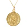 Pompeii3 14k Yellow Gold St. Christopher Medal Pendant .5" Tall 1 Gram In Gold