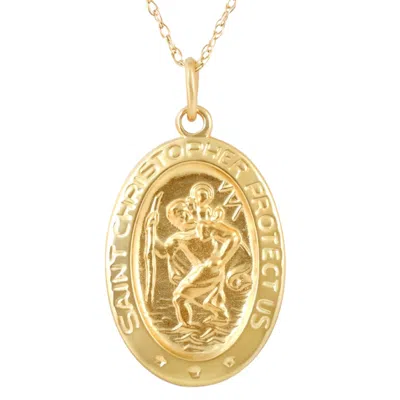 Pompeii3 14k Yellow Gold St. Christopher Medal Pendant .5" Tall 1.5 Grams