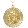 Pompeii3 14k Yellow Gold St. Joseph Medal Pendant 1" Tall 3 Grams In Gold
