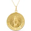 Pompeii3 14k Yellow Gold St. Mary Medal Pendant 1" Tall 5.5 Grams In Gold