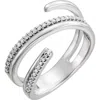 Pompeii3 14kt White 1/6 Ctw Diamond Negative Space Ring Right Hand Twist Ring In Multi