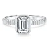 Pompeii3 1.52 Ct Emerald Cut Solitaire Diamond Engagement Ring 14k White Gold Lab Grown In Silver