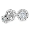 Pompeii3 1.55ct Diamond Studs & Earring Halo Jackets 14k White Gold In Multi