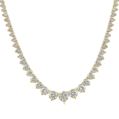 Pompeii3 15.80ct Certified Diamond Tennis Necklace 18k Yellow Gold Lab Grown (f-g,vs2-i1) In Multi