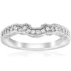 Pompeii3 1/5ct 14k White Gold Vintage Wedding Engagement Ring Enhancer In Multi
