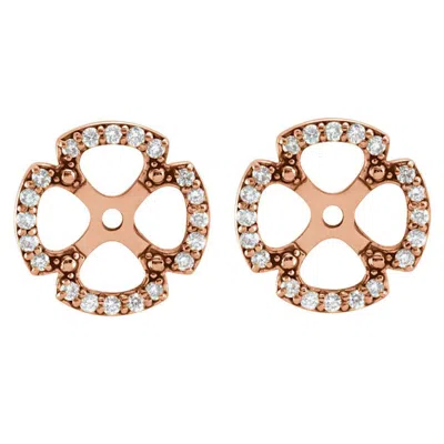 Pompeii3 1/5ct Clover Diamond Earring Jackets 14k Rose Gold (5-5.5mm) In Multi