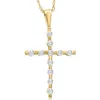 Pompeii3 1/5ct Diamond Cross Pendant 10k Yellow Gold 18" 10k Gold Necklace In Multi