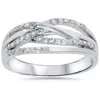 Pompeii3 1/5ct Diamond Crossover Ring 10k White Gold Size Selectable In Multi