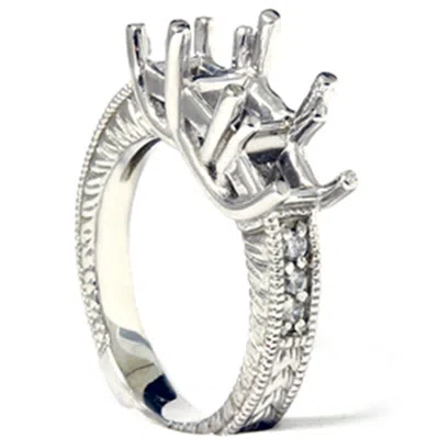 Pompeii3 1/5ct Diamond Princess Cut Hand Engraved Mounting 14k In Multi