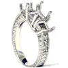 Pompeii3 1/5ct Diamond Princess Cut Hand Engraved Mounting 14k In Silver