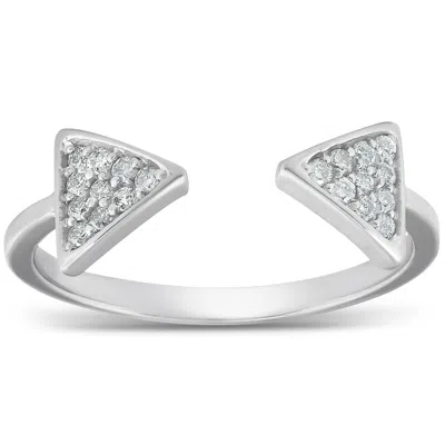 Pompeii3 1/5ct Diamond Ring Open Triangle Fashion Right Hand Split Band White Gold In Multi
