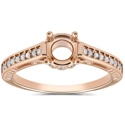 Pompeii3 1/5ct Diamond Rose Gold Engagement Ring Setting Vintage In Multi