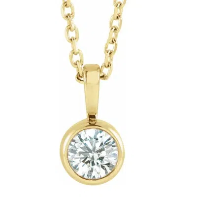 Pompeii3 1/5ct Diamond Solitaire Necklace Bezel Pendant Available In White Or Yellow Gold