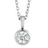 Pompeii3 1/5ct Diamond Solitaire Necklace Bezel Pendant Available In White Or Yellow Gold In White