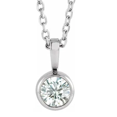 Pompeii3 1/5ct Diamond Solitaire Necklace Bezel Pendant Available In White Or Yellow Gold