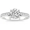 Pompeii3 1/5ct Lab Grown Diamond & 7mm Moissanite Round Engagement Ring In 10k Gold In Multi