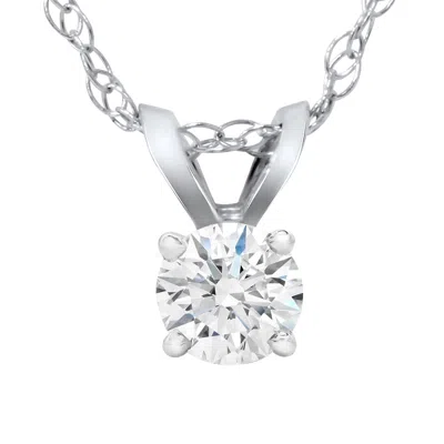 Pompeii3 1/5ct Lab Grown Diamond Solitaire Pendant 14k White Gold In Multi