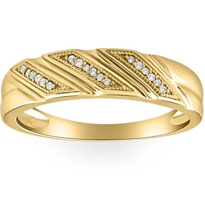 Pompeii3 1/5ct Mens Diamond Ring 10k Yellow Gold In Pink