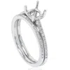 Pompeii3 1/5ct Pave Cathedral Diamond Engagement Ring Setting 14k White Gold In Silver