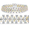 Pompeii3 15ct Pear & Marquise Shape Diamond Tennis Bracelet 18k Gold 7" 22grams Lab Grown In Multi