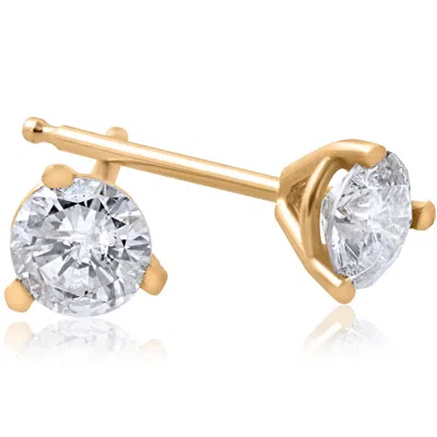 Pompeii3 1/5ct Round Genuine Diamond Martini Studs 14k Yellow Gold In Multi