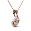 Pompeii3 1/5ct Solitaire Lotus Diamond Pendant 14k Gold 18" Necklace Lab Grown