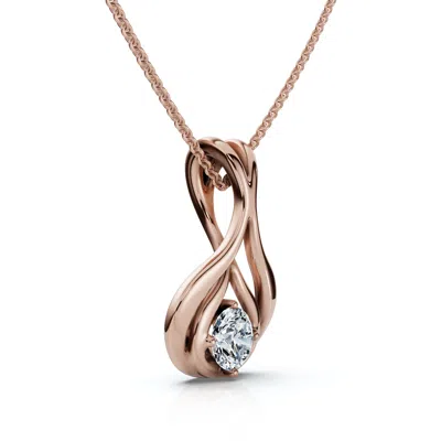 Pompeii3 1/5ct Solitaire Lotus Diamond Pendant 14k Gold 18" Necklace Lab Grown