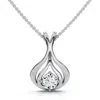 Pompeii3 1/5ct Solitaire Lotus Diamond Pendant 14k Gold 18" Necklace Lab Grown