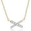 Pompeii3 1/5ct Tw Diamond X Cross Pendant Yellow Gold Women's Necklace 18" In Multi