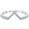 Pompeii3 1/5ct V Shape Curved Lab Grown Diamond Wedding Ring 10k White Gold In Multi