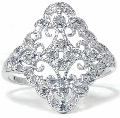 Pompeii3 1/5ct Vintage Diamond Ring 10k White Gold Size Selectable In Multi