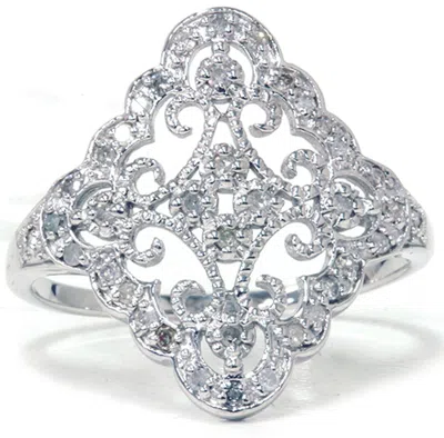 Pompeii3 1/5ct Vintage Diamond Ring 10k White Gold Size Selectable In Multi