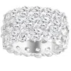 Pompeii3 16 Ct Lab Grown Diamond 3-row Eternity Wedding Ring In 10k White Or Yellow Gold In Multi